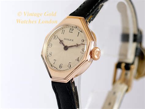 Vintage Rolex 9ct Rose Gold Enamel Dial Cocktail Watch 